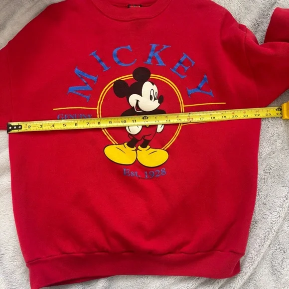Disney Mickey Unlimited Jerry Leigh Sweatshirt XL Red Vintage 90s Tultex - Picture 4 of 10